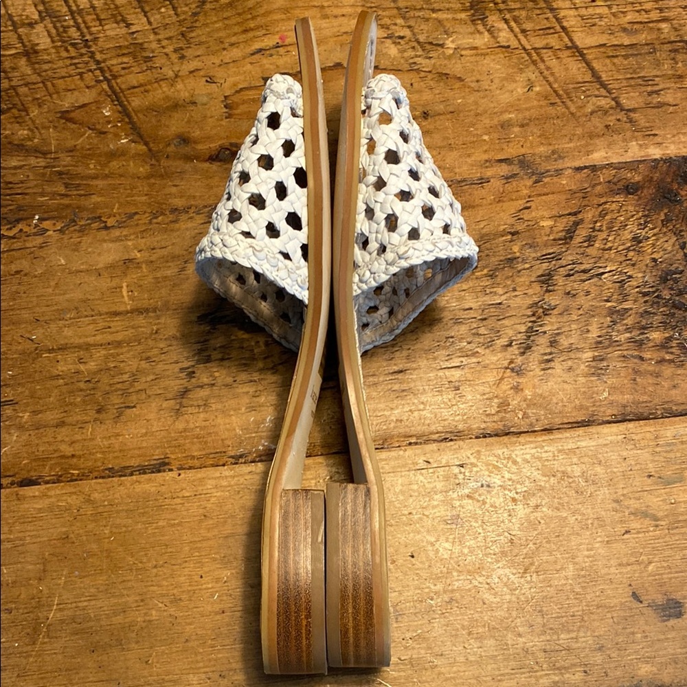 Kate Spade White Woven Slide Sandals - Picture 8 of 9